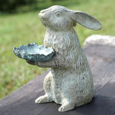 SPI Home Bunny Holding Leaf Birdfeeder
